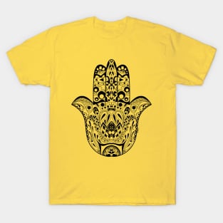 the Buddha hand in mandala floral pattern ecopop T-Shirt